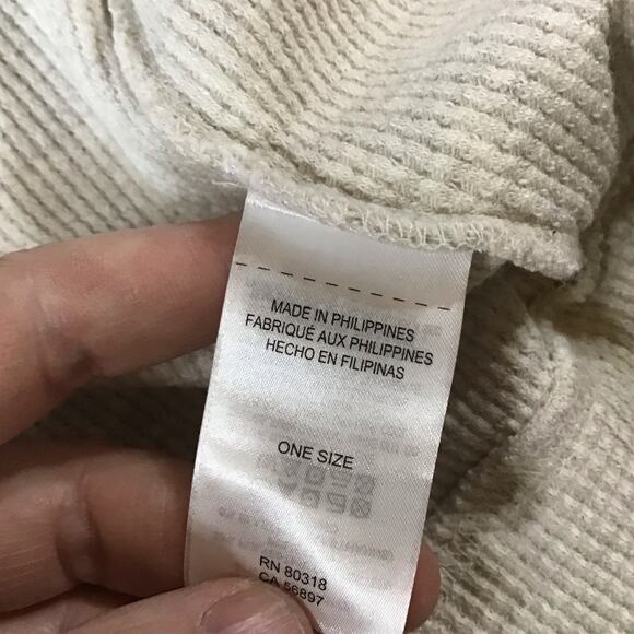 Womens Lucky Brand Waffle Knit Thermal Open Front Oatmeal Sweater OS - Picture 7 of 8